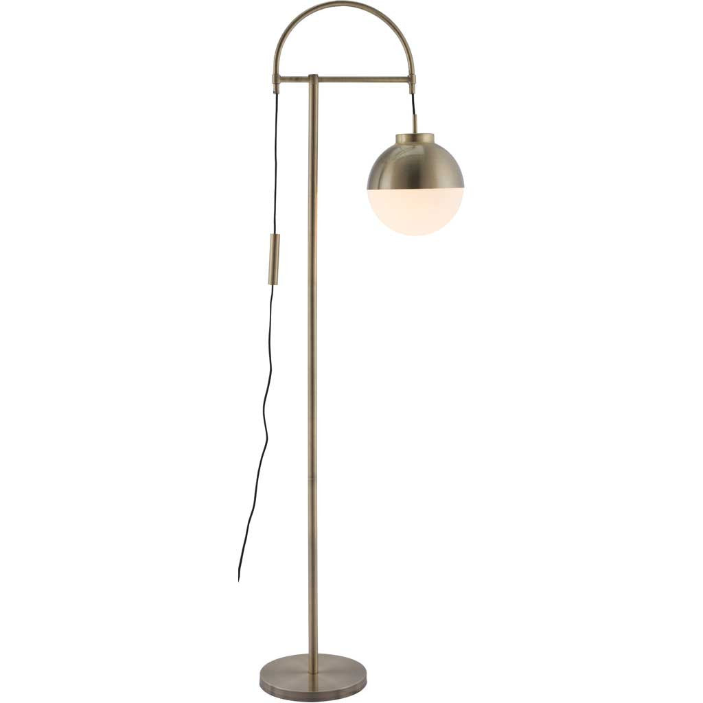 Waverly Floor Lamp White &amp; Brushed Brass