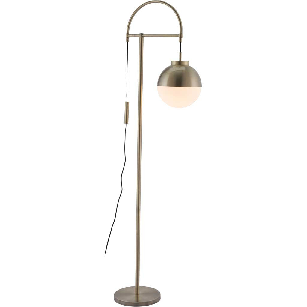 Waverly Floor Lamp White & Brushed Brass