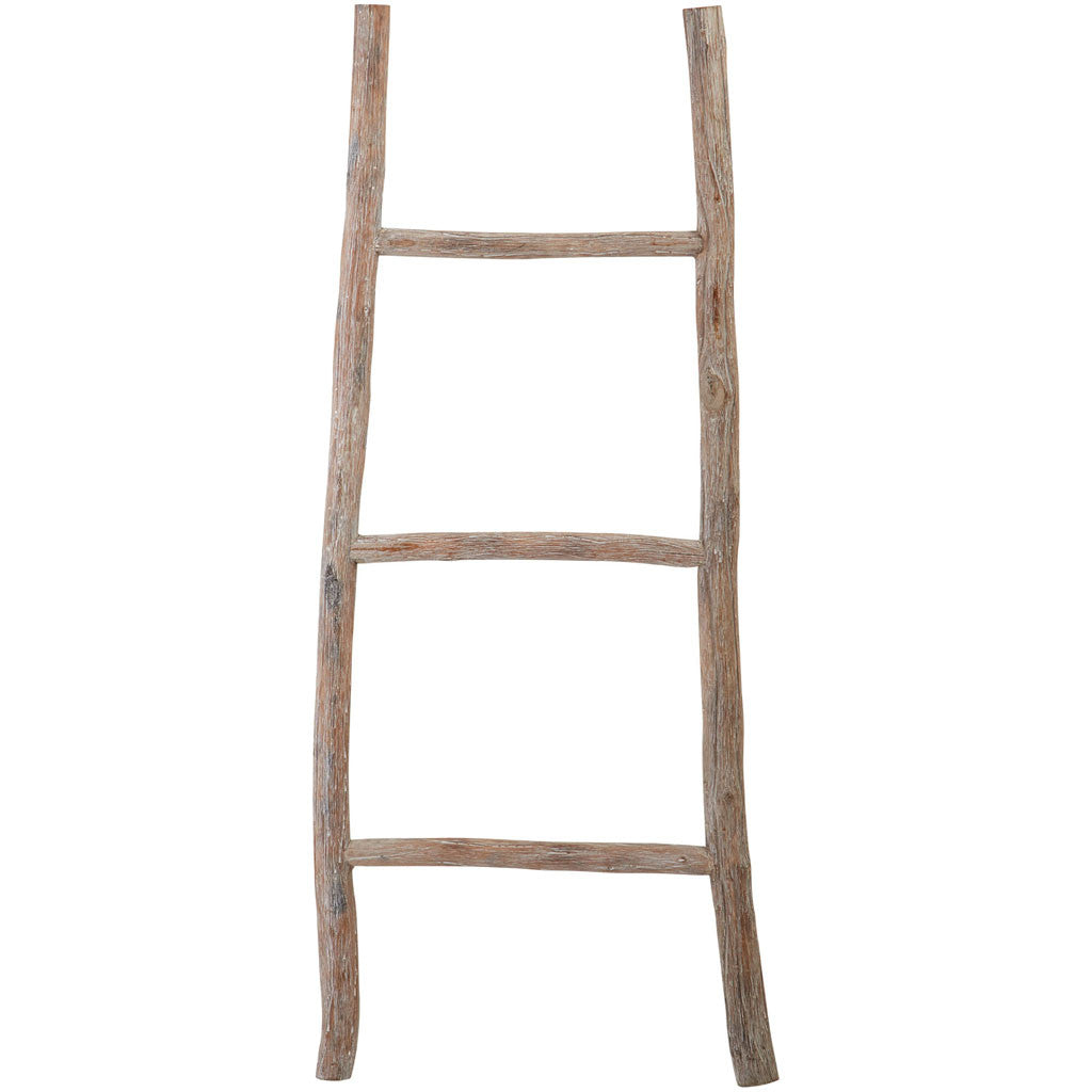 White Washed Wood Ladder Medium