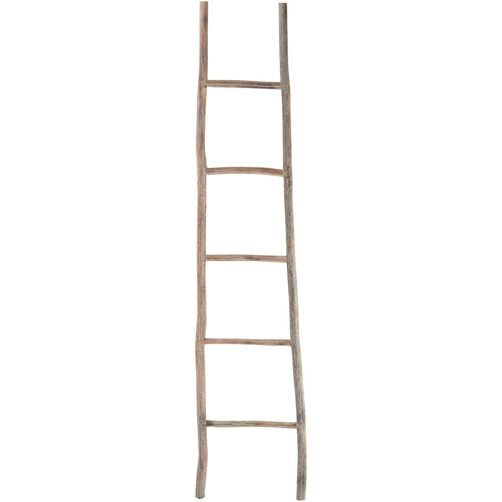 White Washed Wood Ladder Large