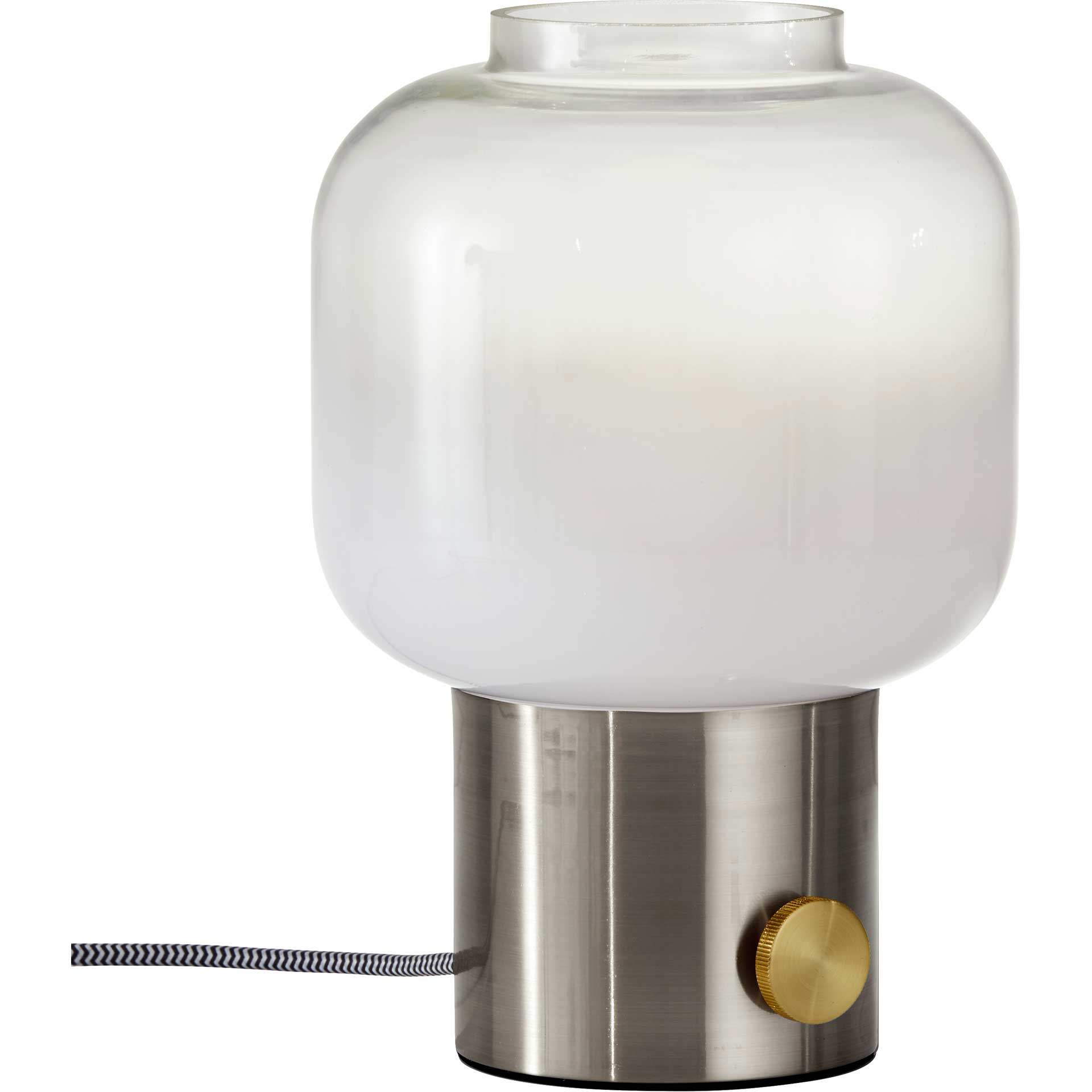 Lens Table Lamp Brushed Steel