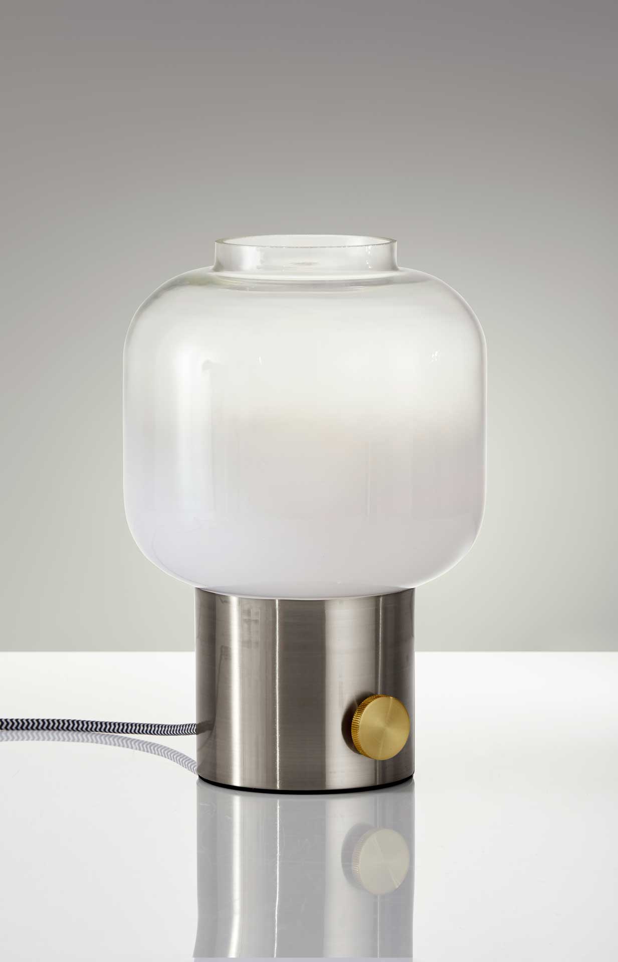 Lens Table Lamp Brushed Steel