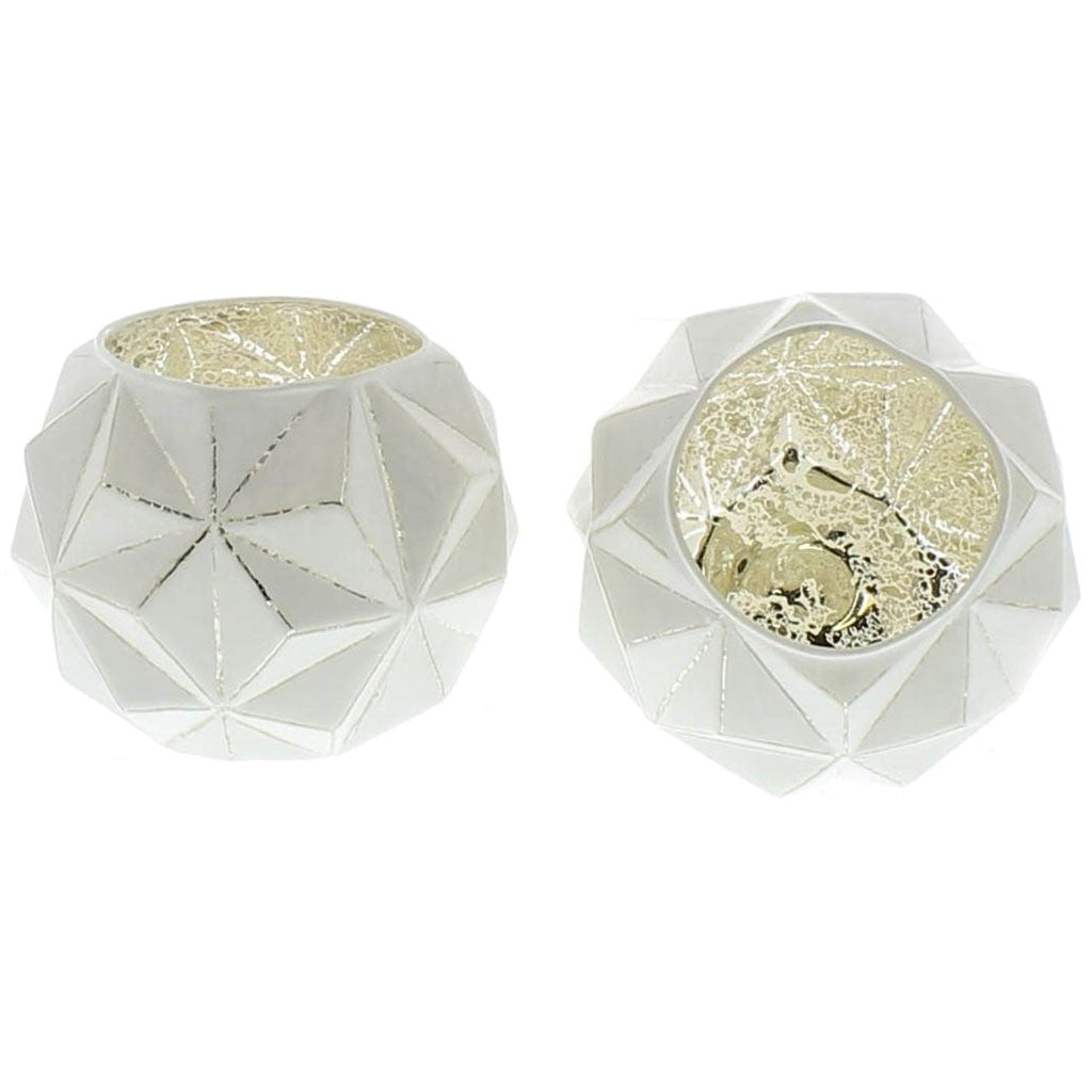 Geometric Glass Votive Cups (Set of 2)