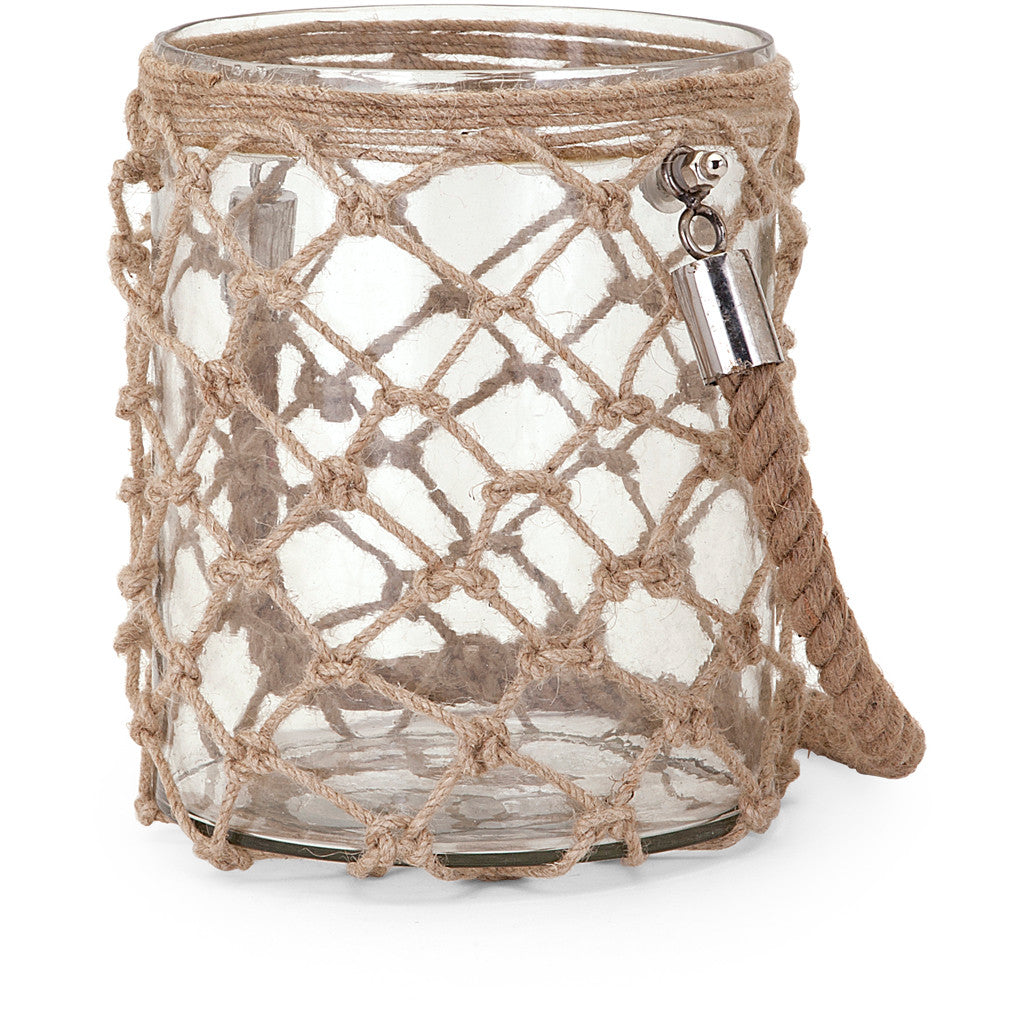 Lacy Glass and Jute Lantern Small