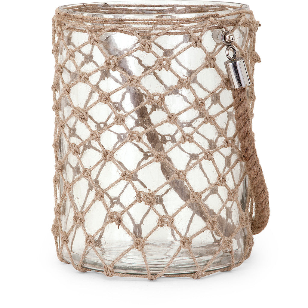 Lacy Glass and Jute Lantern Large