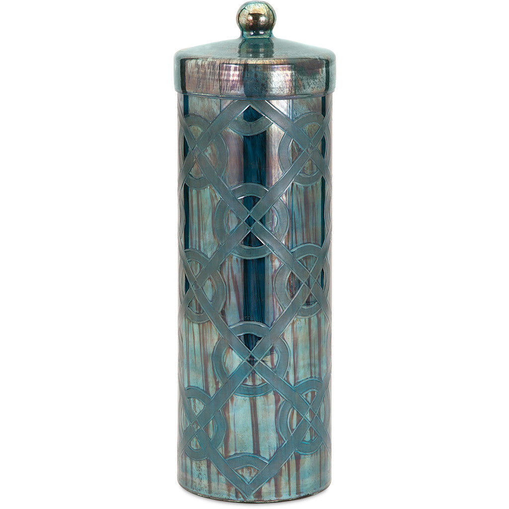 Packer Blue Large Etched Canister