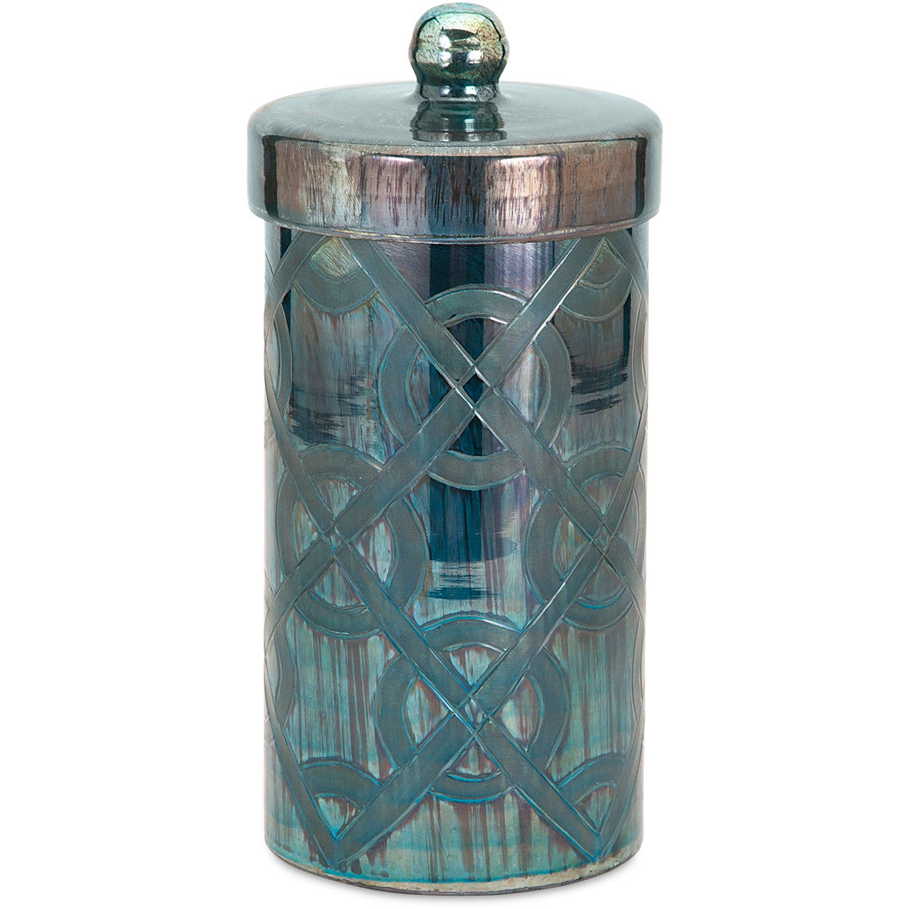 Packer Blue Small Etched Canister
