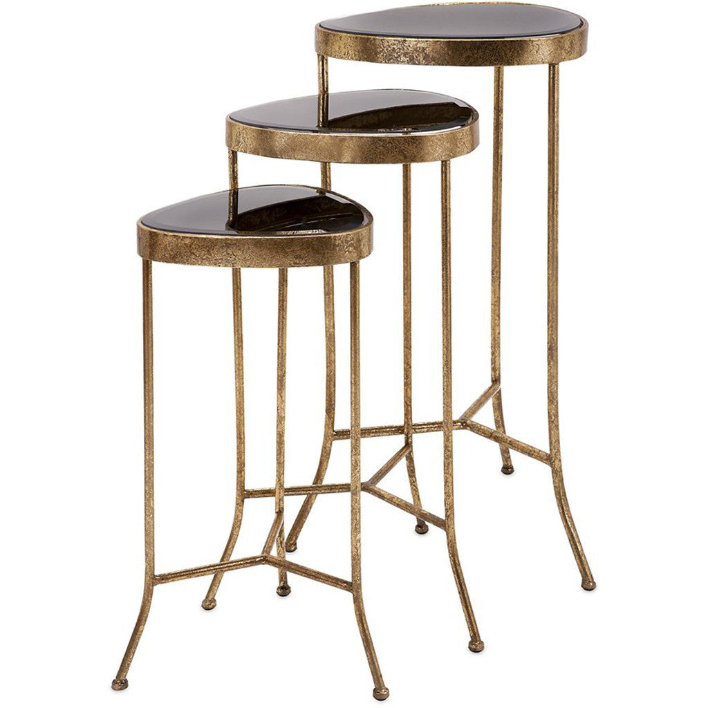 Harlan Black Mirror Nested Table (Set of 3)