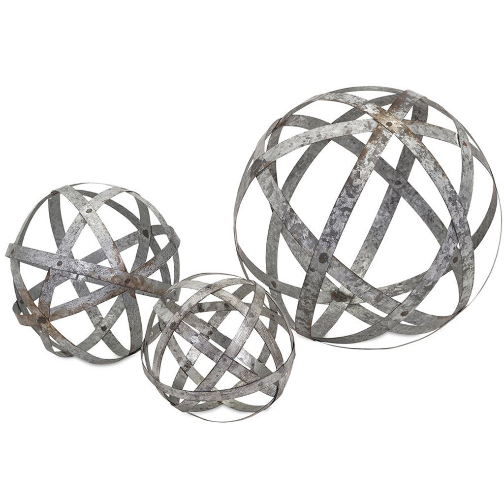 Davis Galvanized Spheres (Set of 3)