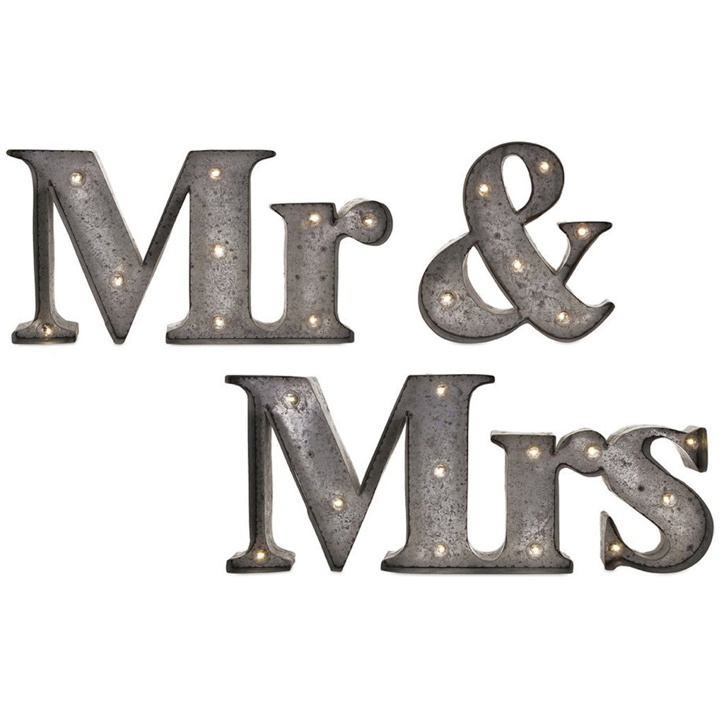 Mr. &amp; Mrs. Lighted Sign (Set of 3)