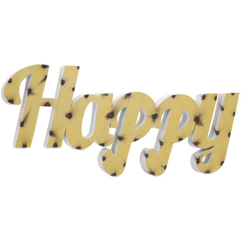 Happy Metal Wall Decor