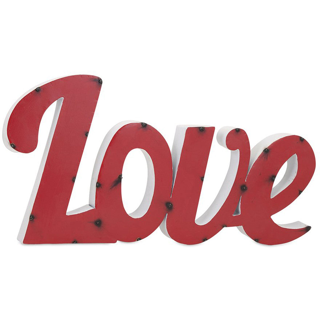 Love Metal Wall Decor Red
