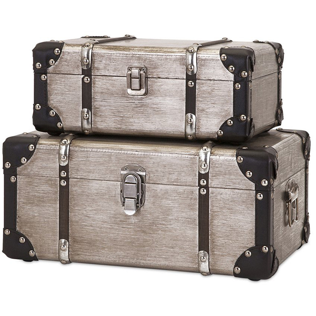 Bacon Aluminum Clad Suitcases (Set of 2)