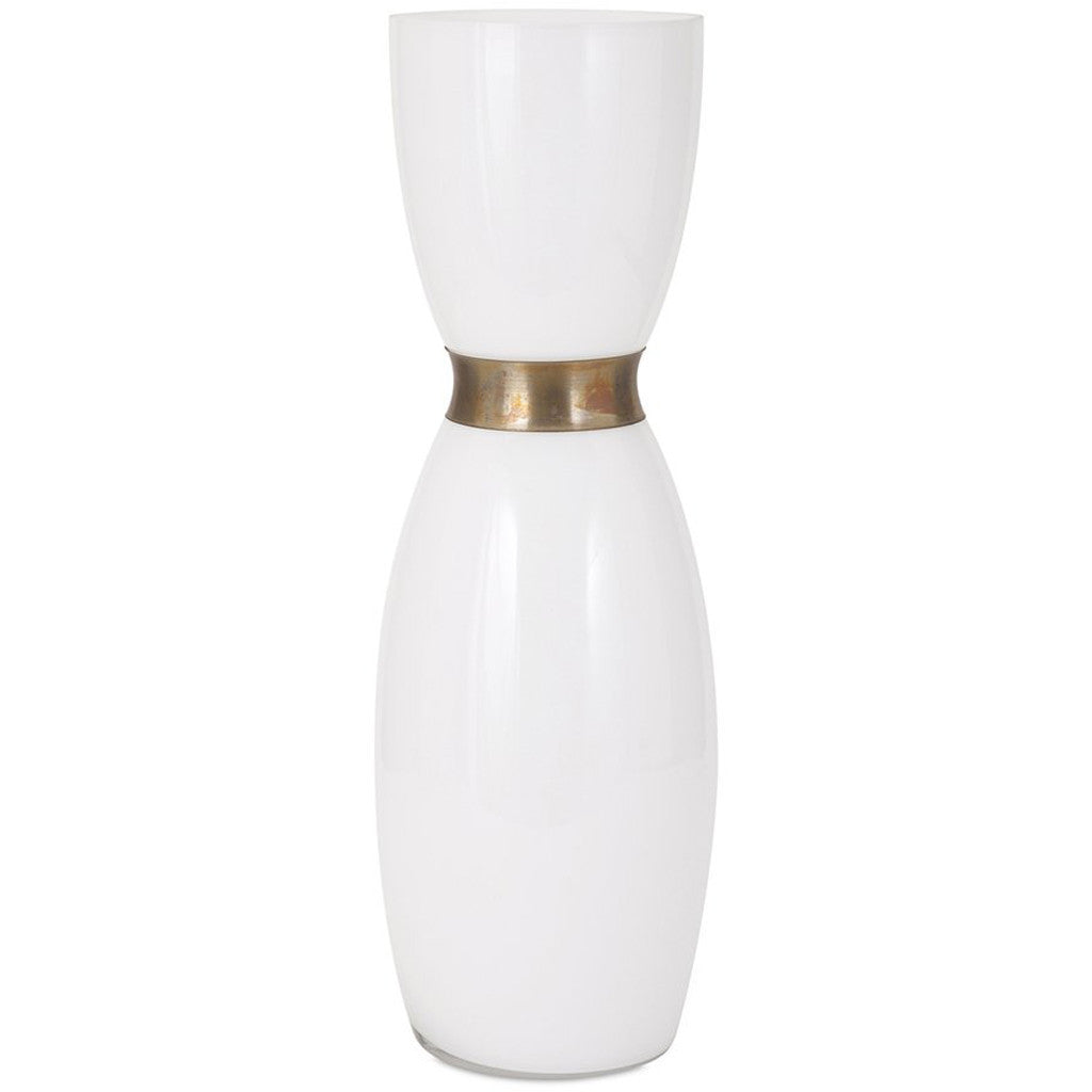 Alamance White Glass Vase Large