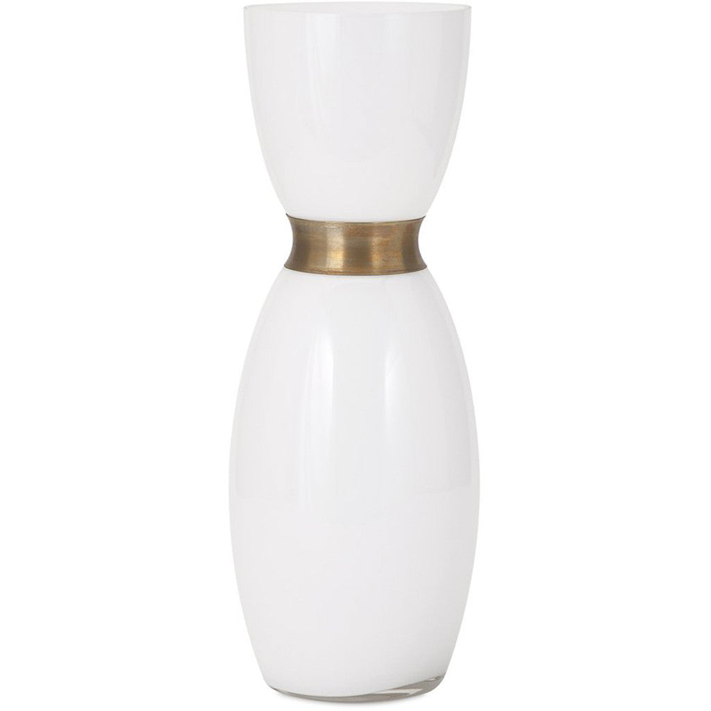 Alamance White Glass Vase Medium