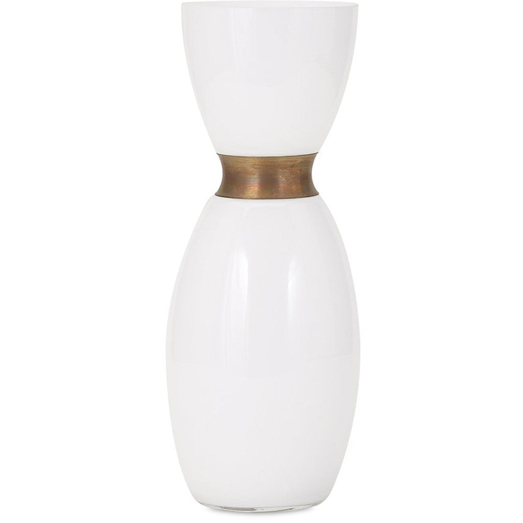 Alamance White Glass Vase Small