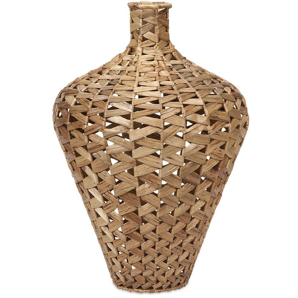 Long Large Woven Water Hyacinth Vase