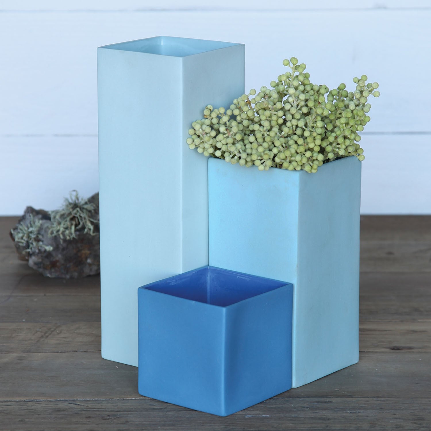 Pier Large Cube Vase Light Blue