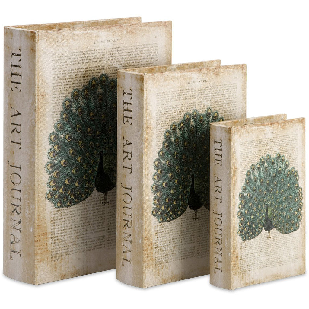 Peacock Book Boxes (Set of 3)