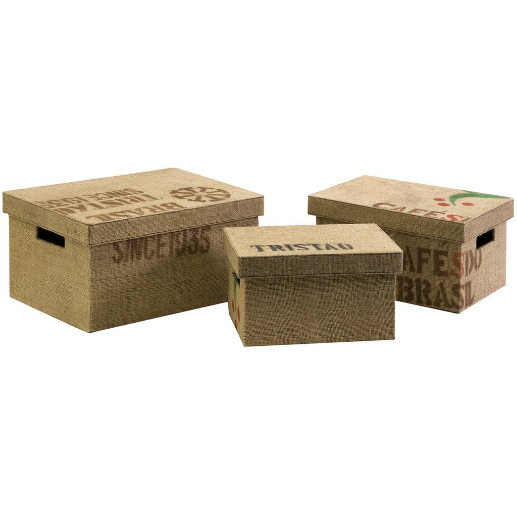 Tippecanoe Jute Fabric Boxes (Set of 3)
