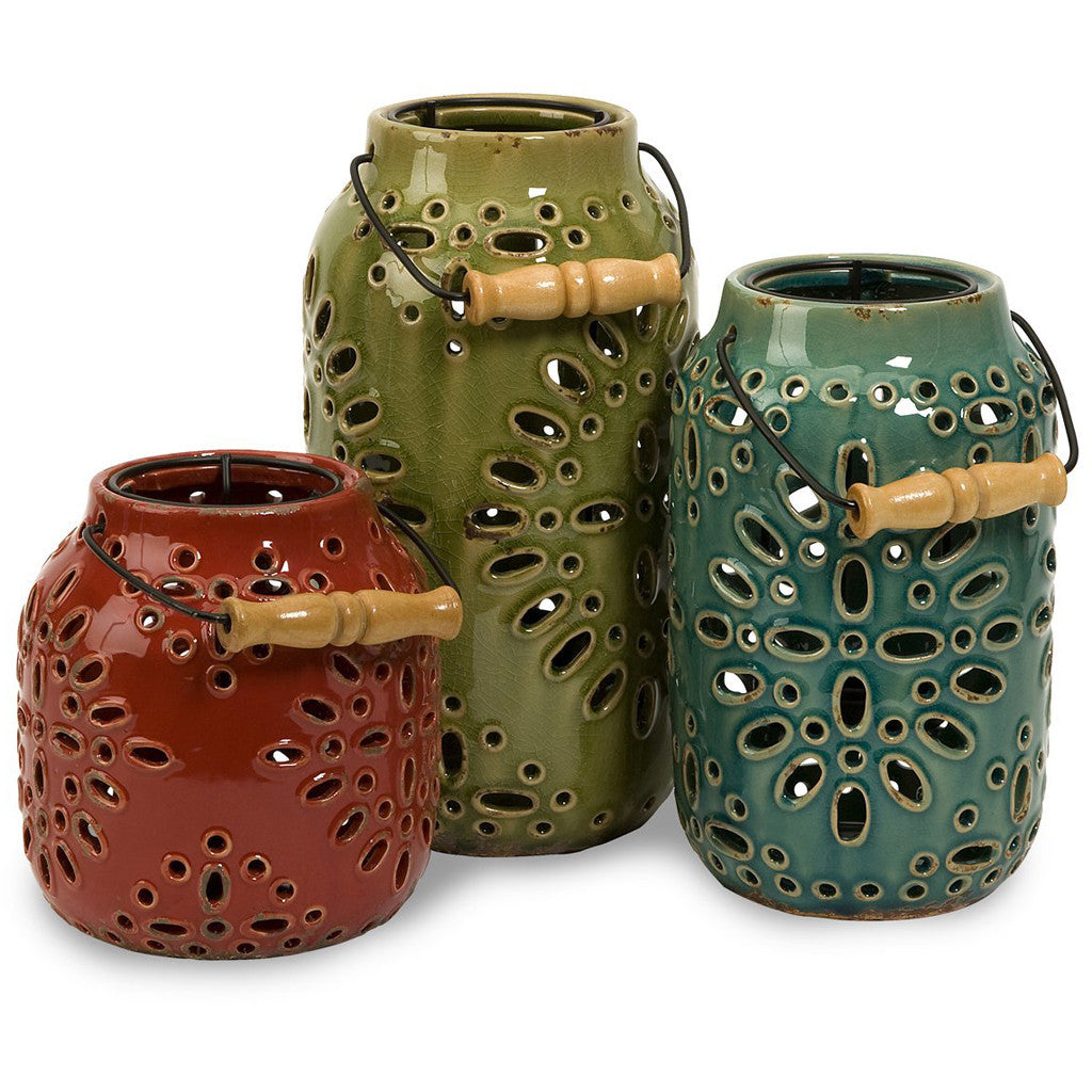 Laurens Ceramic Lanterns (Set of 3)