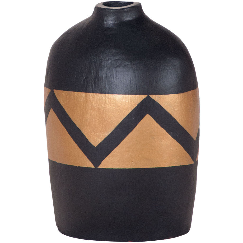 Golden Wave Hand Painted Vase