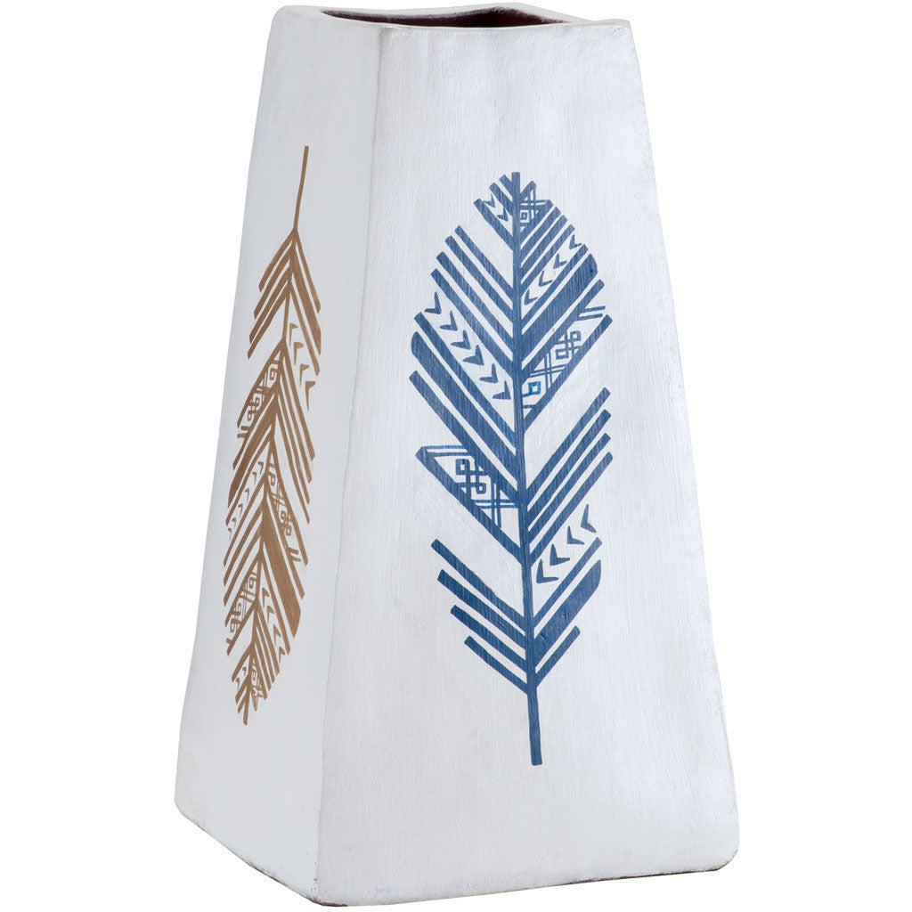 Feather Notes Painted Vase