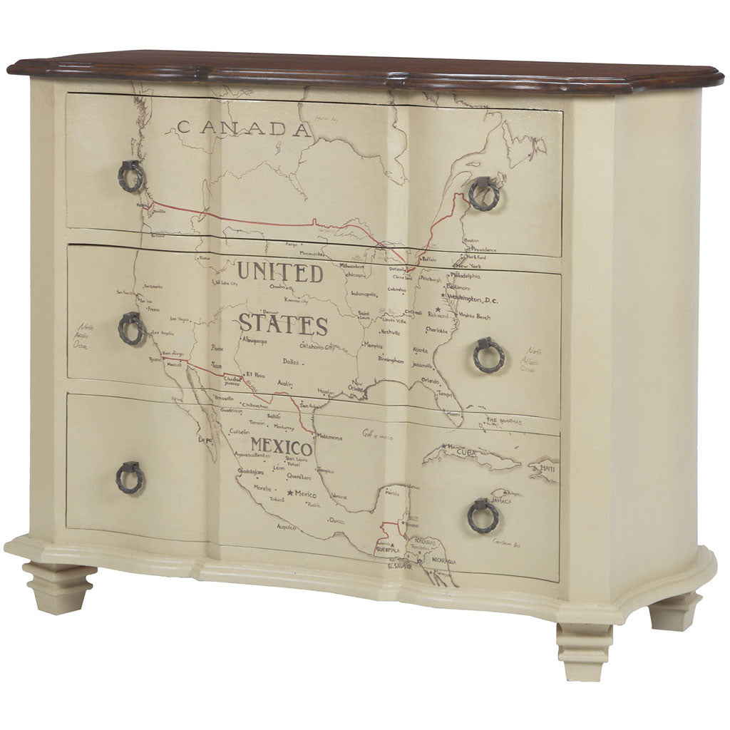 Western American Map Chest