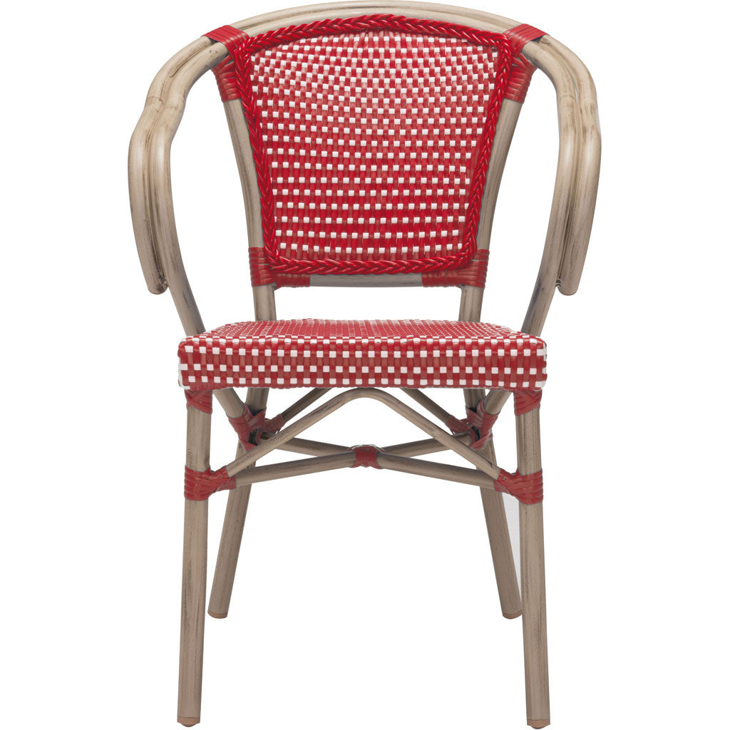 Parisian Dining Arm Chair Red & White (Set of 2)