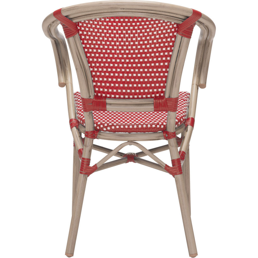 Parisian Dining Arm Chair Red & White (Set of 2)