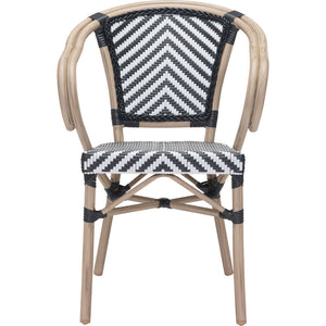 Parisian Dining Arm Chair Black & White (Set of 2)