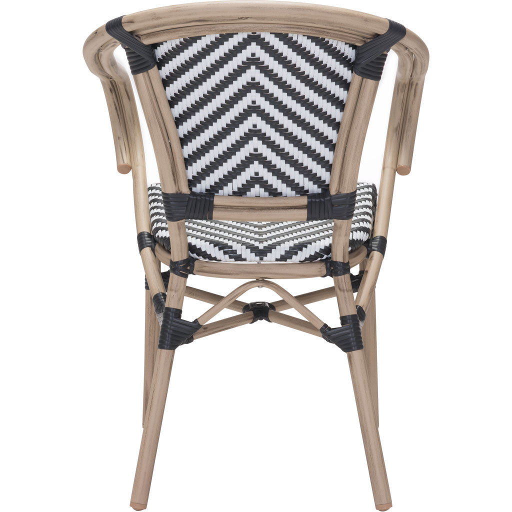 Parisian Dining Arm Chair Black & White (Set of 2)