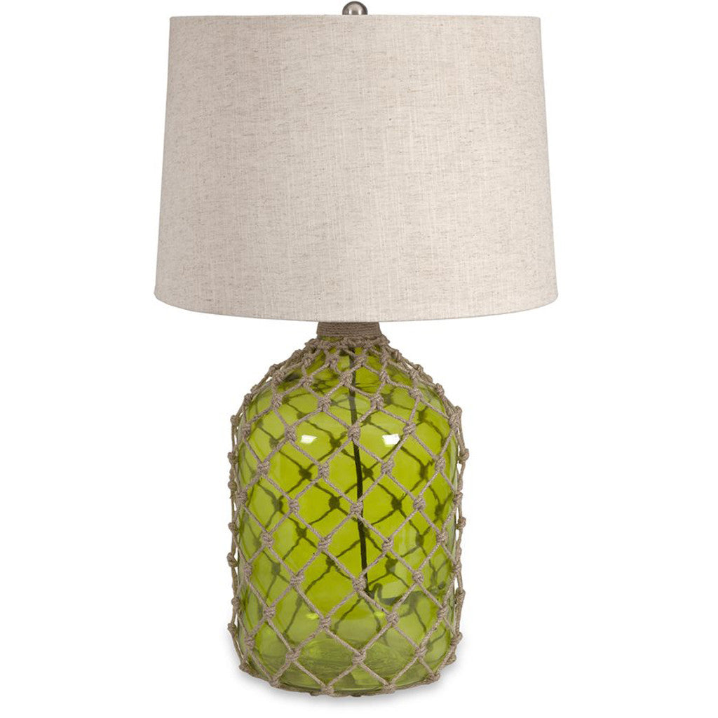 Flagler Green Glass w/ Jute Table Lamp