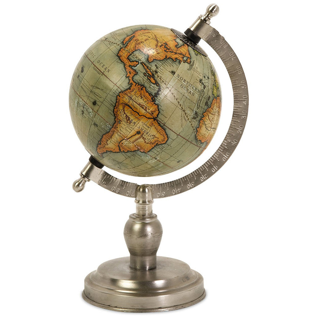 Collier Small Globe With Nickel Finish Base