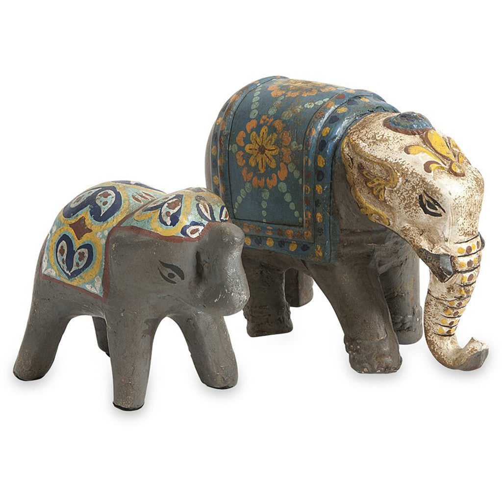 Hawaii Hand Painted Elephants (Set of 2)