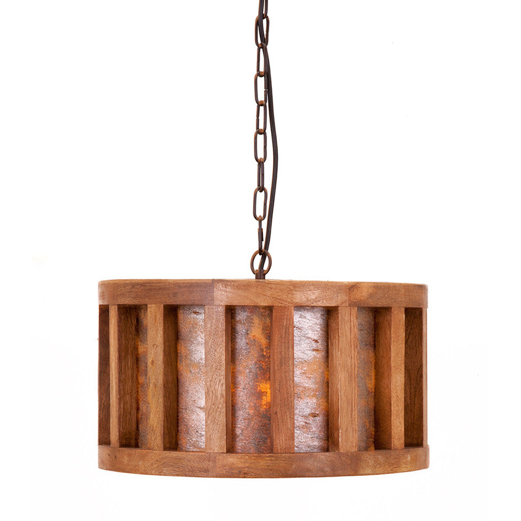 Raeburn Wood and Stone Pendant Light