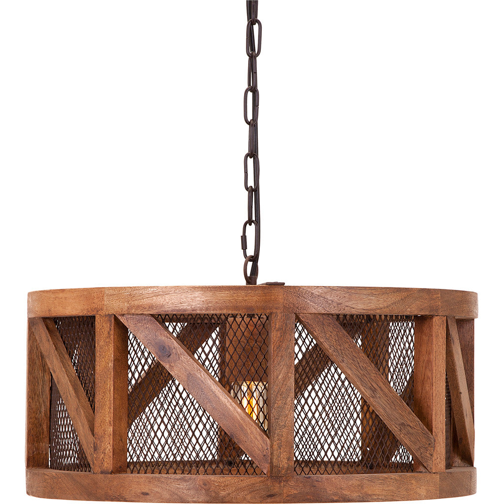 Kacy Wood and Wire Pendant Light