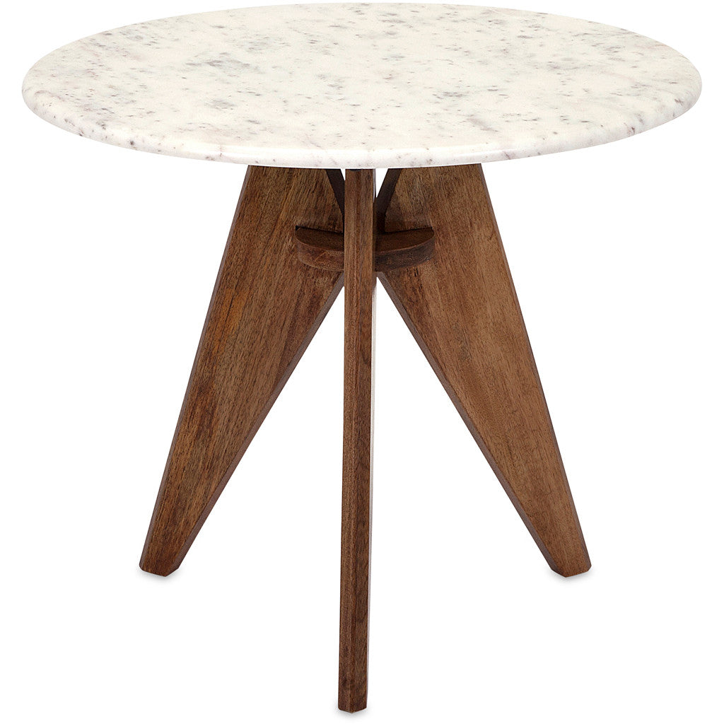 Fagon Tall Marble and Wood Table