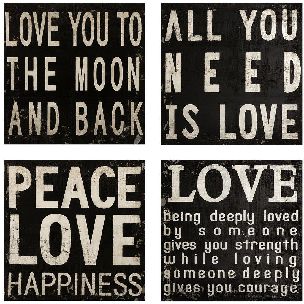 Charlotte Black and White Wall Quotes (Set of 4)