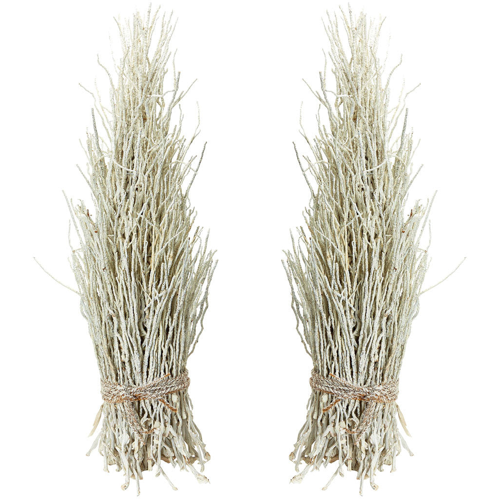 White Washed Coco Twig Sheaf (Set of 2)