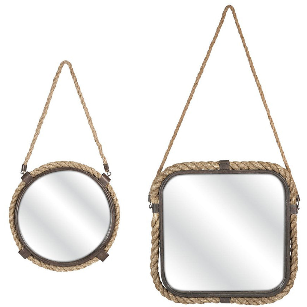Muscogee Jute and Metal Mirrors (Set of 2)