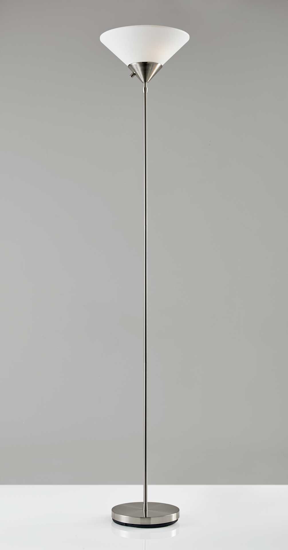 Puteaux Torchiere Brushed Steel