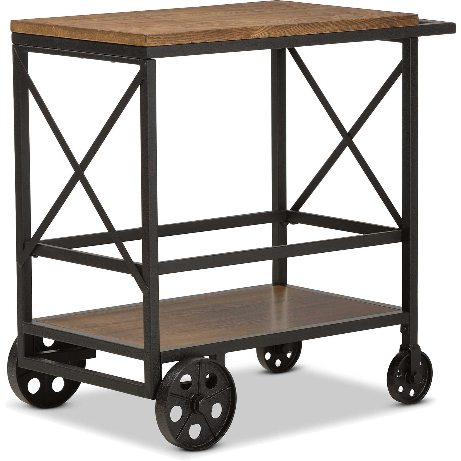 Charlie Mobile Serving Cart Oak/Black