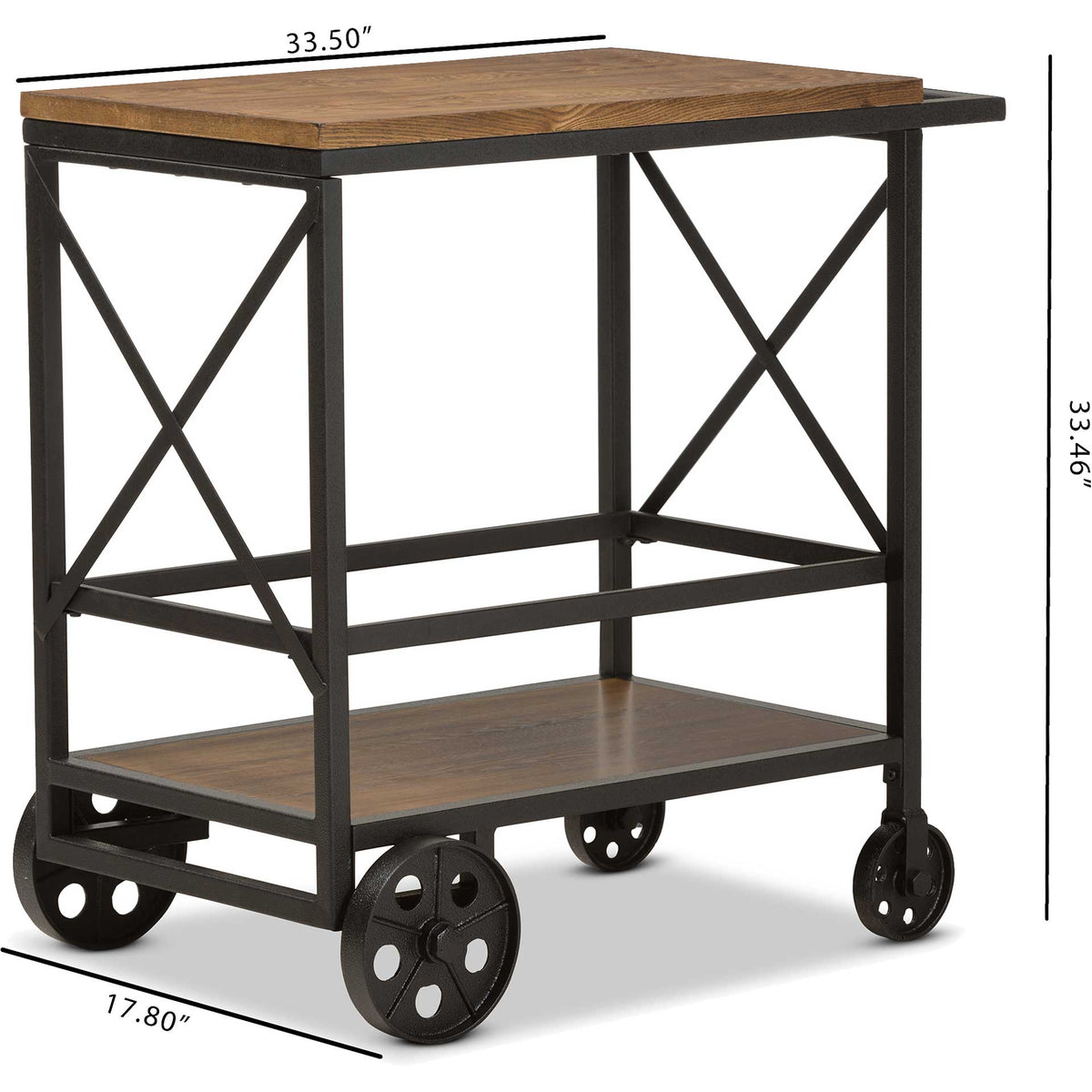 Charlie Mobile Serving Cart Oak/Black