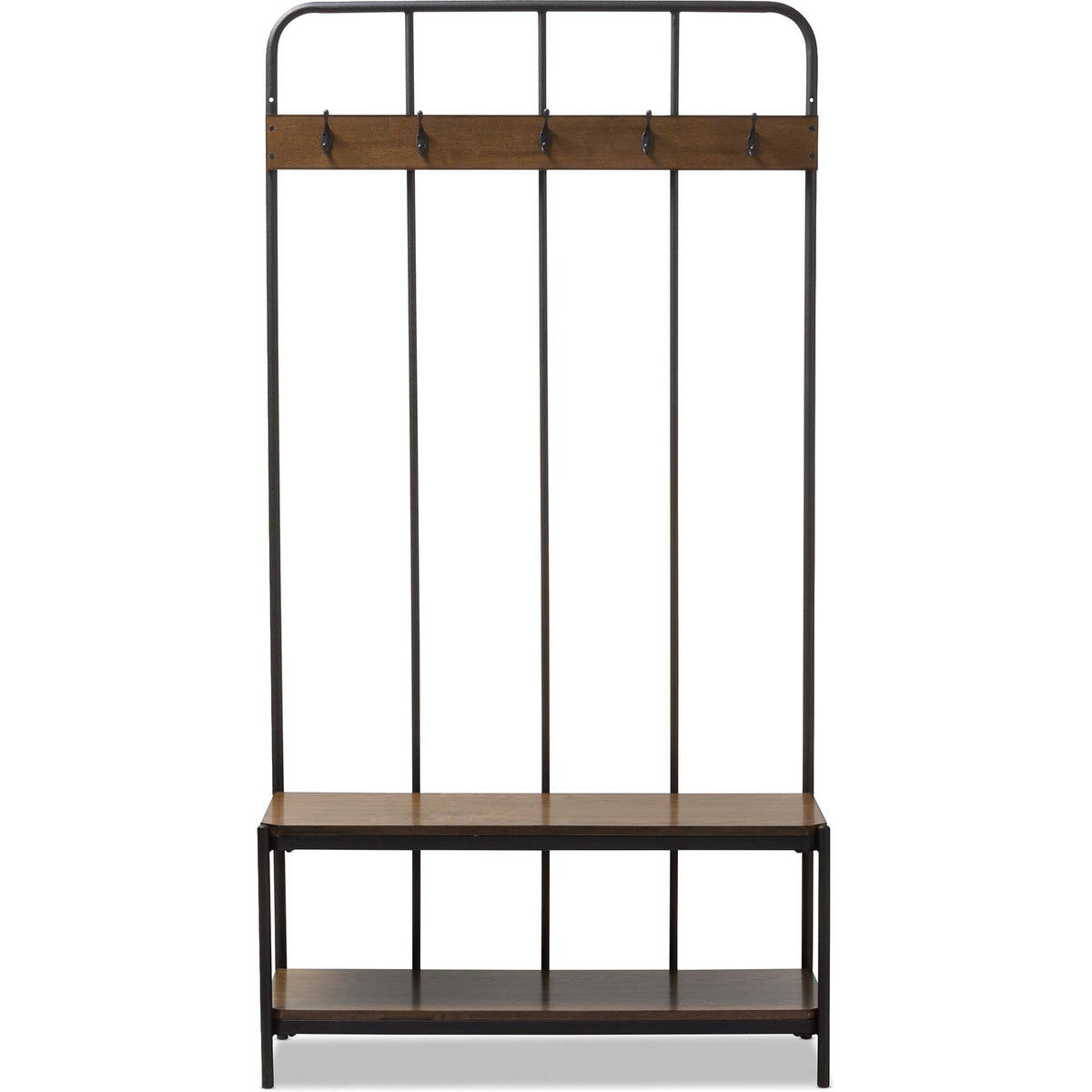 Humaira Entryway Hall Tree Hanger Black/Walnut