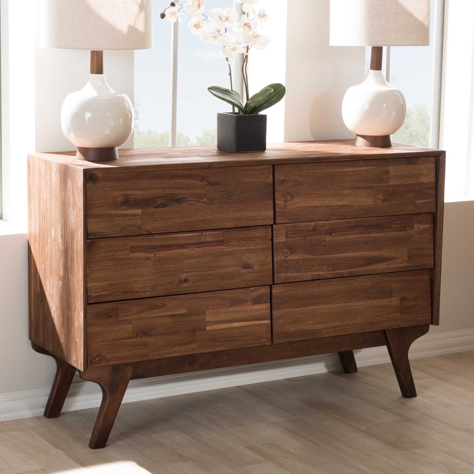 Siara 6-Drawer Dresser Brown