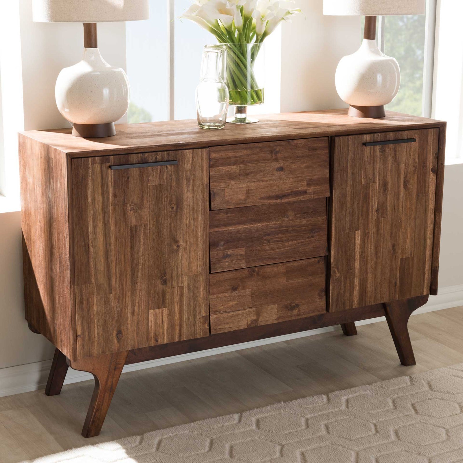 Siara 3-Drawer Sideboard Brown