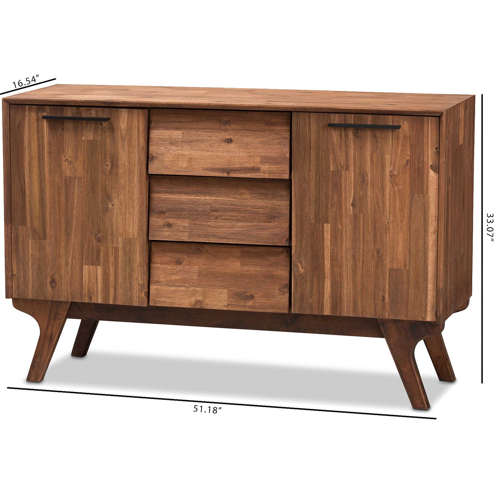 Siara 3-Drawer Sideboard Brown