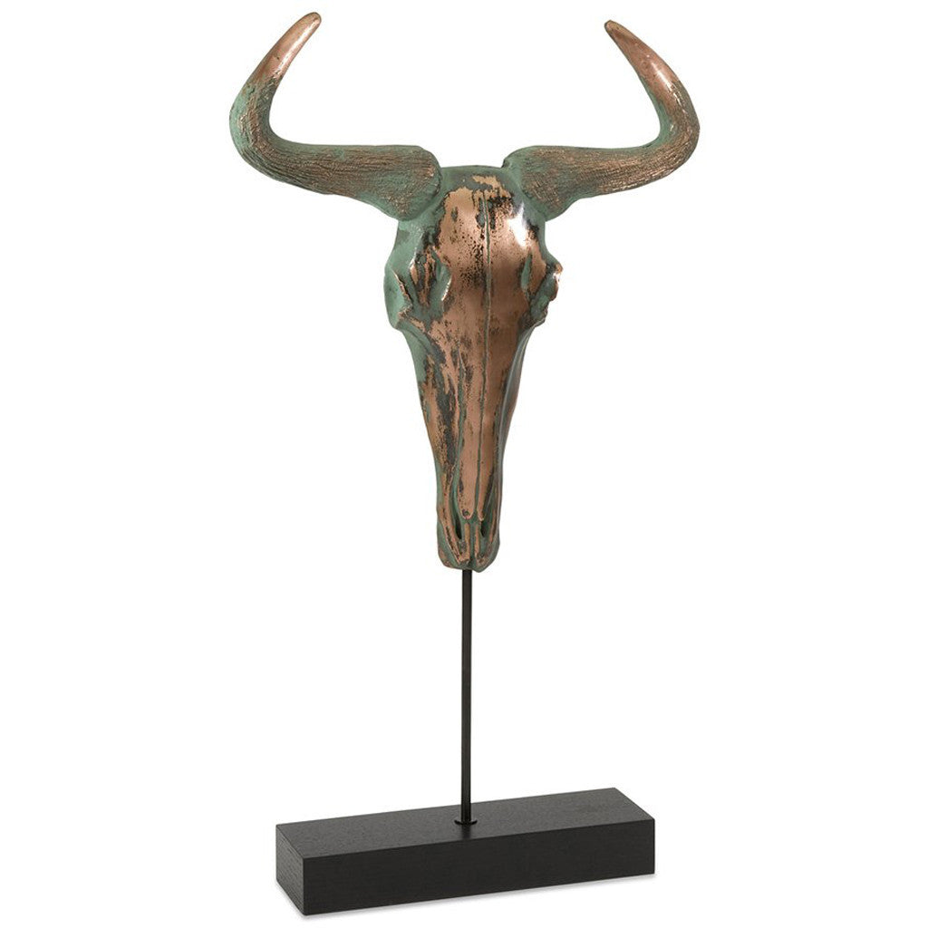 Saguache Copper Ox Head on Stand