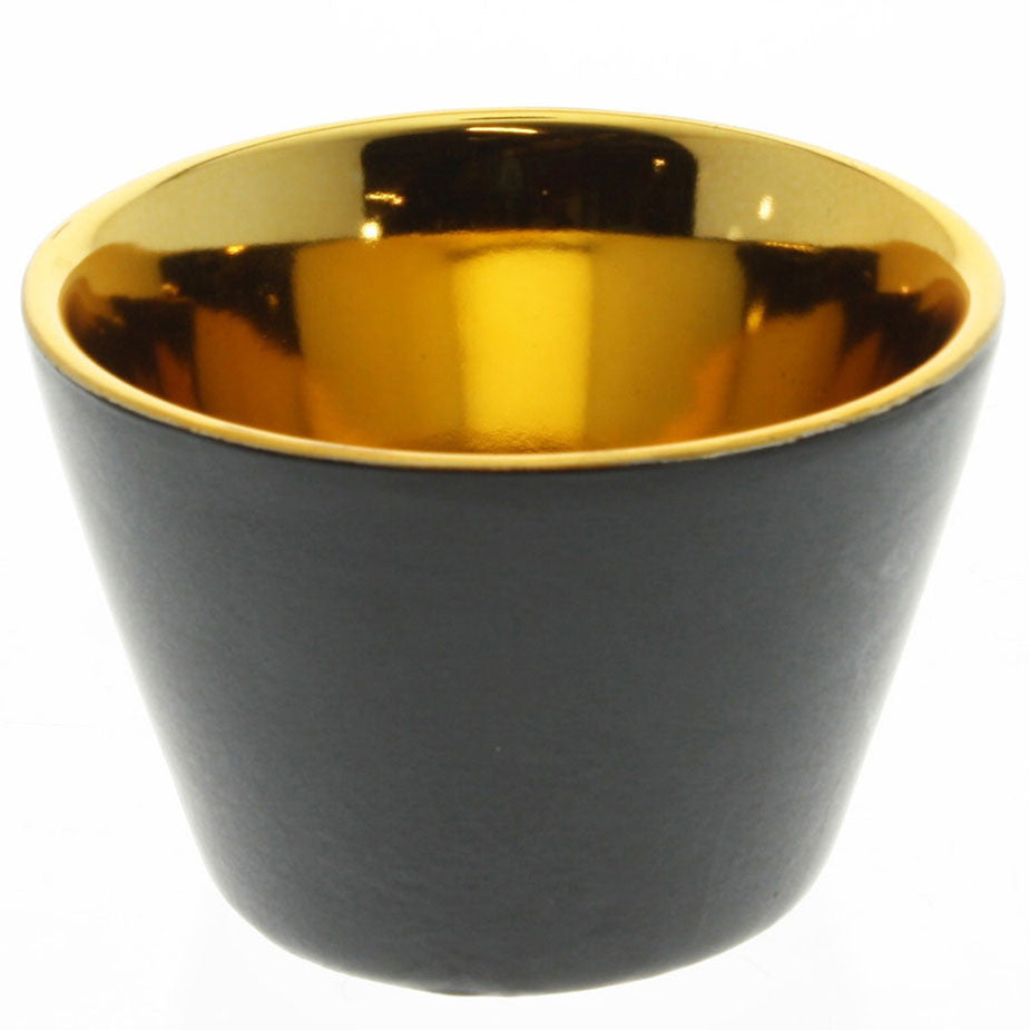 Gilt Ceramic Votive Cup Black